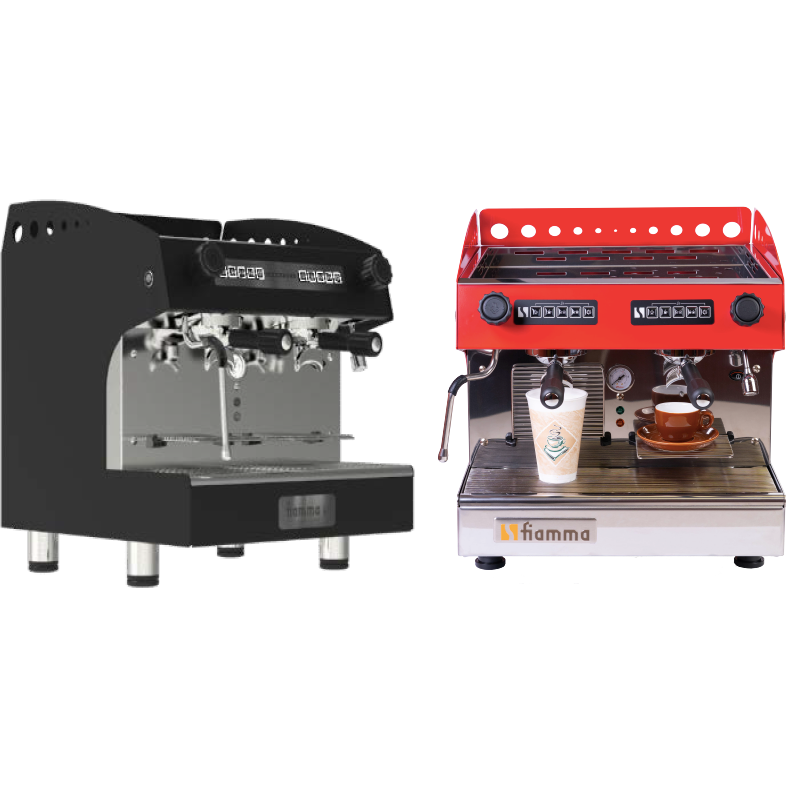 Fiamma Caravel 2-Group Espresso Machine Black & Red (CARAVEL 2CV)